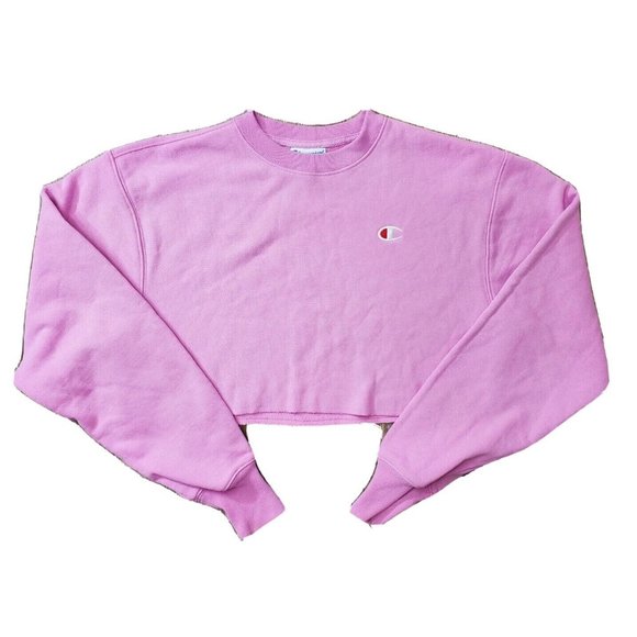 Champion Tops - Champion Reverse Weave Women's XS Lilac Sweatshirt Cropped Vintage Style LS
